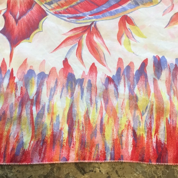 VTG 10 Momme Brico Pure Silk Floral Butterfly Print Scarf - Picture 8 of 13